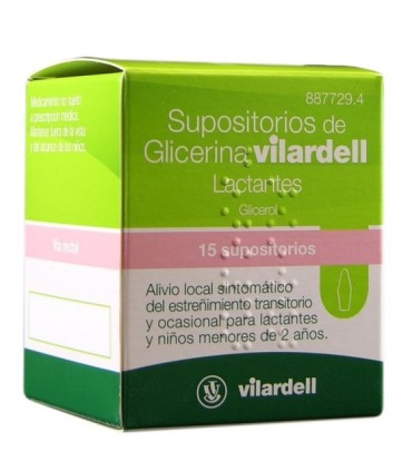 Comprar SUPOSITORIOS DE GLICERINA VILARDELL LACTANTES, 15 supositorios VILARDELL