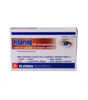 Comprar VISPRING 500 microgramos/ml COLIRIO EN SOLUCION EN ENVASE UNIDOSIS, 10 envases unidosis de 0,5 ml