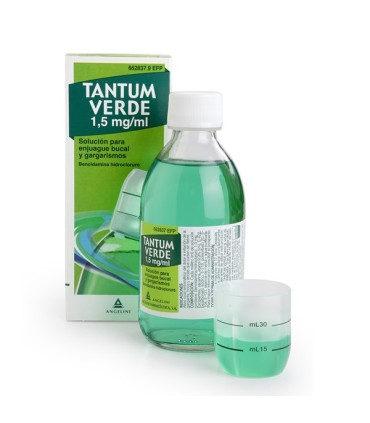 Comprar TANTUM VERDE 1,5 mg/ml SOLUCION PARA GARGARISMOS Y ENJUAGUE BUCAL , 1 frasco de 240 ml 