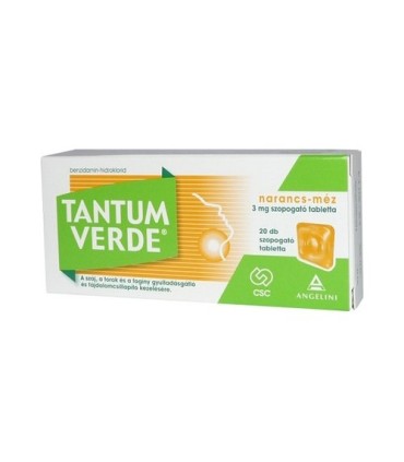 Comprar TANTUM VERDE 3 mg PASTILLAS PARA CHUPAR SABOR NARANJA-MIEL , 20 pastillas