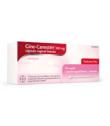 Comprar GINE-CANESTEN 500 MG CAPSULA VAGINAL BLANDA , 1 capsula vaginal blanda + 1 aplicador BAYER