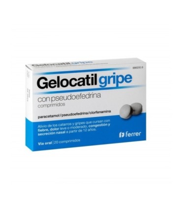 Comprar GELOCATIL GRIPE CON PSEUDOEFEDRINA COMPRIMIDOS, 20 comprimidos