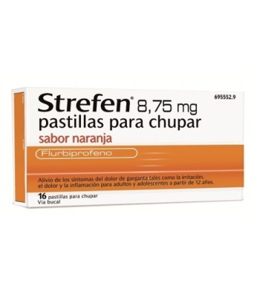 Comprar STREFEN 8,75 MG PASTILLAS PARA CHUPAR SABOR NARANJA , 16 pastillas 