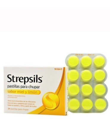 Comprar STREPSILS PASTILLAS PARA CHUPAR SABOR MIEL Y LIMON , 24 pastillas