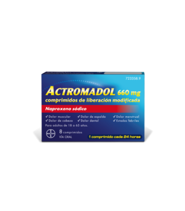 Comprar ACTROMADOL 660 MG COMPRIMIDOS DE LIBERACIÓN MODIFICADA 8 comprimidos BAYER