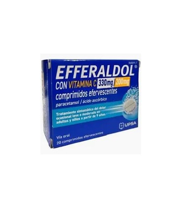 Comprar EFFERALDOL CON VITAMINA C 330MG/200MG COMPRIMIDOS EFERVESCENTES , 20 comprimidos