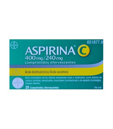 Comprar ASPIRINA C 400 mg/240 mg COMPRIMIDOS EFERVESCENTES, 10 comprimidos