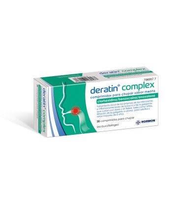 Comprar DERATIN COMPLEX COMPRIMIDOS PARA CHUPAR SABOR MENTA , 30 comprimidos (Blister aluminio/PVC)