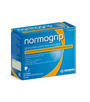 normogrip 650 mg granulado para solución oral.10 sobres