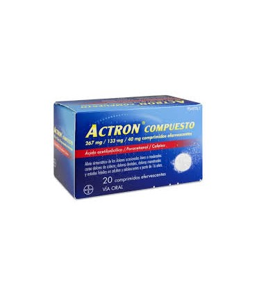 Comprar ACTRON COMPUESTO 267 MG/133 MG/40 MG COMPRIMIDOS EFERVESCENTES, 20 comprimidos