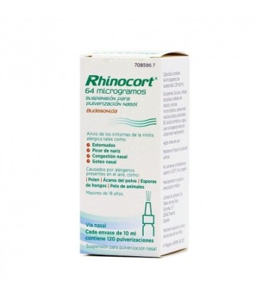 Comprar RHINOCORT 64 microgramos SUSPENSION PARA PULVERIZACION NASAL, 1 envase pulverizador de 120 dosis