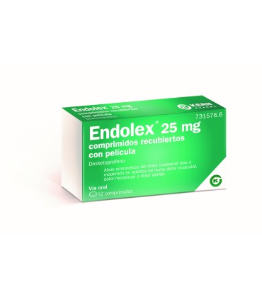 endolex 25 mg comprimidos recubiertos con película, 12 comprimido