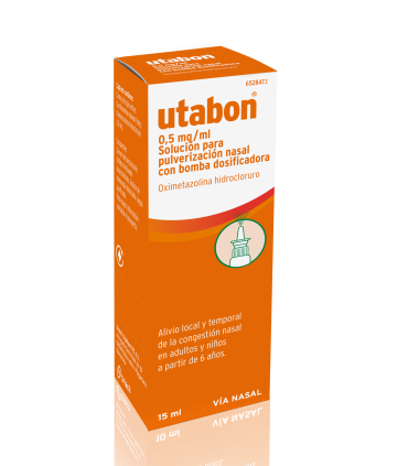 utabon 0,5 mg/ml solucion para pulverizacion nasal con bomba dosificadora, 1 envase pulverizador de 15 ml
