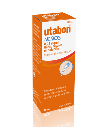 utabon niños 0,25 mg/ml gotas nasales en solucion, 1 frasco de 15 ml