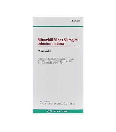 Comprar MINOXIDIL VIÑAS 50 mg/ml SOLUCION CUTANEA , 2 frascos de 120 ml