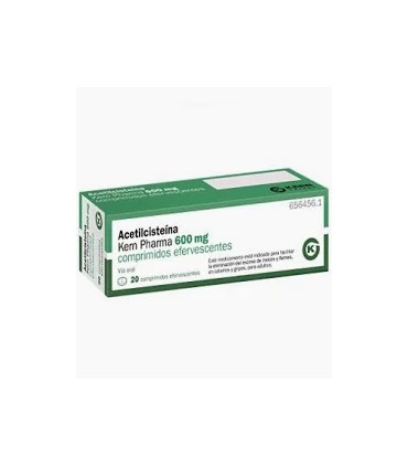 acetilcisteína kern pharma 600 mg comprimidos efervescentes, 20 comprimidos